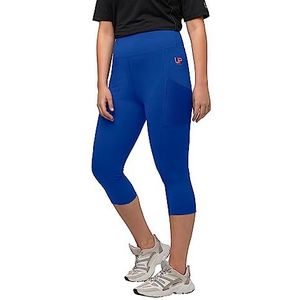 Ulla Popken 3/4 legging, kuitlengte, hoge taille, sneldrogende dameslegging, Royal Blauw