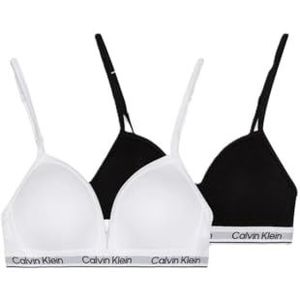 CK JEANS Set van 2 driehoeken voor meisjes, G80G800741, zwart (Pvhzwart/PVHclassicwhite) 10-12, zwart (Pvhzwart/Pvhclassicwit), 10-12 jaar, Veelkleurig (Pvhzwart/Pvhclassicwhite)