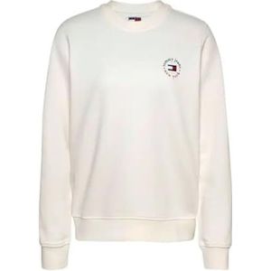 Tommy Jeans Tjw Reg Essential Logo 2 Crew Dw0dw20639 Slip-on sweatshirt voor dames, Wit (ecru), M