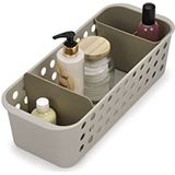 Joseph Joseph EasyStore Opbergmand voor badkameraccessoires, met beweegbare pot en scheidingswand, ecru