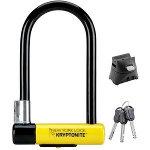 Kryptonite New York Lock Standard, fietsslot, zwart/geel, 10 x 20 cm