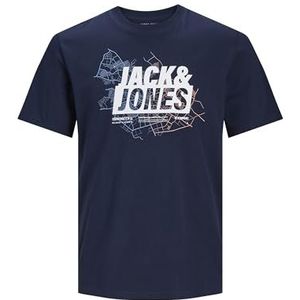 JACK & JONES Jcomap T-shirt met logo Ss Crew Neck Sn T-shirt voor heren, marineblauw blazer
