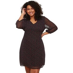 Trendyol Trendyol Bodycon damesjurk met V-hals (1 stuk), zwart.