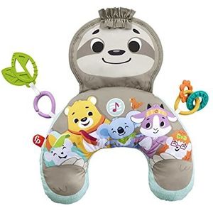 Fisher-Price Mijn luiaard muziek kussen met muziek en trillingen om baby's tijdens het spelen op de buik vanaf de geboorte GRR01