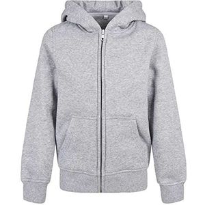 Build Your Brand Organic Basic Kids Kids Zip Pullover van biologisch katoen met capuchon en zijdelingse steekzakken in vele kleuren, maten 110-164, ademend, 158-164, Ademend