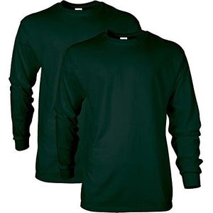 GILDAN T-shirt voor heren (2 stuks), Bosgroen (2 stuks)