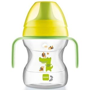 MAM Learn To Drink Cup Little Farm ZEDMM22N beker met afneembare handgrepen en zachte snavel, 6 maanden, 190 ml, groen