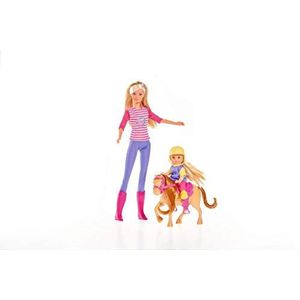 Simba - Steffi Love rijmonitor – modepop 29 cm + mini-pop 12 cm – pony met manen om te stylen – 105738051