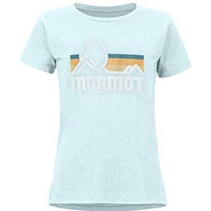Marmot Wm's Coastal T-shirt SS met korte mouwen, outdoor T-shirt, ideaal voor sport, fitnessstudio, sneldrogend, ademend, Corydalis Blue Heather
