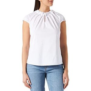 Comma Bluse Kurzarm dames blouse met korte mouwen, 0100 wit., 38