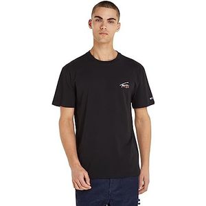 Tommy Jeans Tjm Clsc T-shirt met kleine vlag S/S heren, zwart.