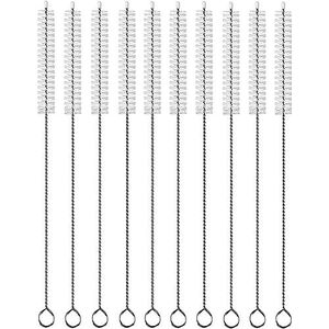 Reinigingsborstel, lang, rietje, reinigingsborstel van nylon, rietborstel voor rietjes op beker, waterfles, beker en slangen, 25 cm