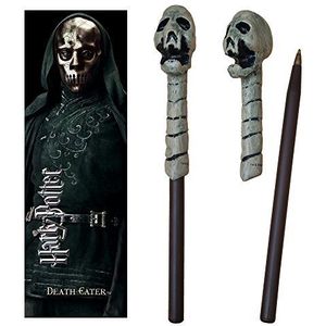 The Noble Collection Harry Potter Death Eater (Skull) Wand Pen and Bookmark – 9 inch (23 cm) parkeerpakket – officieel gelicentieerde filmset movie props handgeschenken