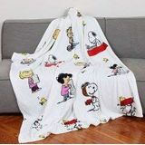 Zachte polyester deken met Snoopy-patroon, wit, 130 x 170 cm