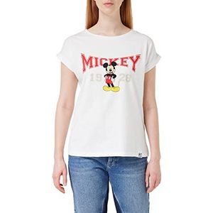 Disney Mickey Mouse 1928 T-shirt petit ami – Blanc, taille : S – Produit sous licence officielle, imprimé au Royaume-Uni, produit éthique, blanc, S