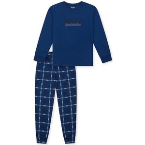 Schiesser Schiesser jongens pyjamaset lang - 100% organisch biologisch katoen - maat 140 tot 176 pyjamaset voor jongens, Royal_183157