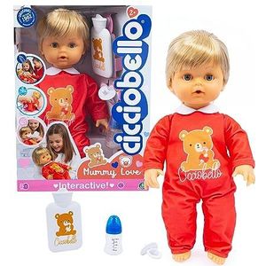 Cicciobello Mummy Love, 42 cm interactieve pop met realistische koliek- en hongerfuncties, kinderspelletjes 2 jaar, inclusief accessoires, fopspeen, fles en warmwaterzak