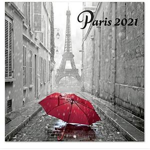 Grupo Erik Wandkalender 2021 Paris B/W 30 x 30 cm (16 maanden) familiekalender 2021 CP21005