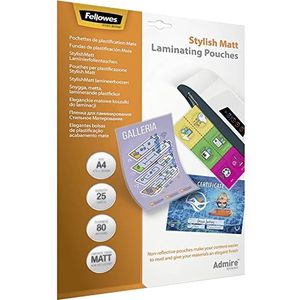 Fellowes Admire lamineerfolie, mat, A4, 80 micron, 25 stuks