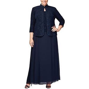 Alex Evenings dames pailletten jas (delicate en normale maten) jurk voor speciale gelegenheden, marineblauw, 52, Navy Blauw