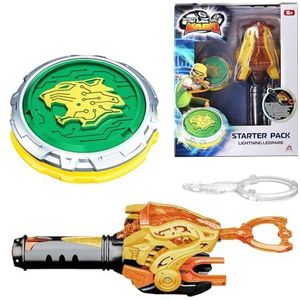 Infinity Nado Metalen tol voor kinderen, jongens vanaf 5, 6, 7, 8, 9, 10, 11, 12 jaar, met launcher, Starter Pack Lightning Luipaard