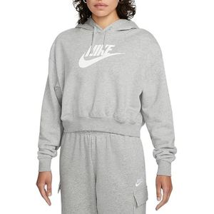 Nike Oversized Crop Club fleece hoodie gele code DQ5850-063, Geel/Wit, L