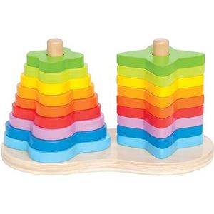 Hape - E0406 – speelgoed voor peuters – Double Rainbow Stacker