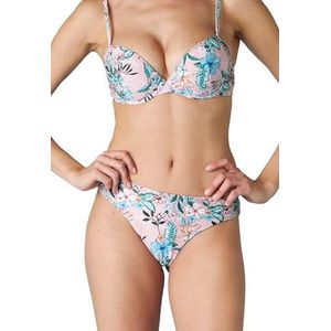 LOVABLE Slip brésilien imprimé en tricot micro bikini pour femme, Pêche impression tropicale, S