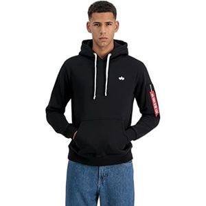 ALPHA INDUSTRIES Emb Hoody Uniseks sweatshirt voor volwassenen, zwart, XS, zwart.