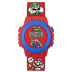 Mario GSM4234 Digitaal kwartshorloge voor jongens, met kunststof band, rood, riem, Rood, Riem