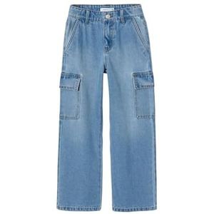 NAME IT Nkfrose Hw Wide Cargo Jeans 6190-bs Noos Meisjes, Lichte jeans blauw