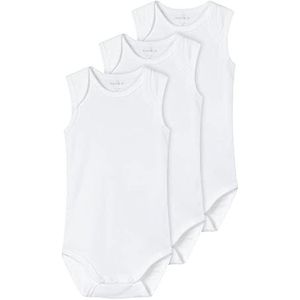 Name It NBNBODY 3P Tank Solid White 3 Noos Foot, stralend wit, 18 maanden, uniseks baby, Wit.