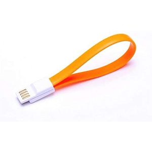 Shot Case Mini-kabel voor iPhone 11, oplader, USB, Apple magneet, sleutelhanger, 25 cm, oranje