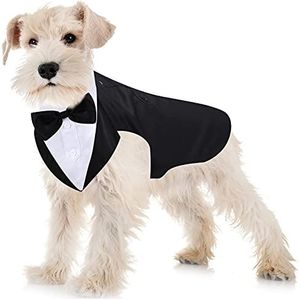 Smoking kostuum en bandana voor honden, smoking, formule, kostuum voor feest, bruiloft, strik, bruiloft, voor huisdieren, voor bruiloft, Halloween, verjaardag (M)
