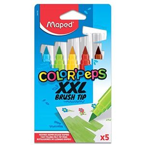 Maped - Borstel-viltstiften COLOR'PEPS JUMBO BRUSH met flexibele XXL-punt - x5 pennen