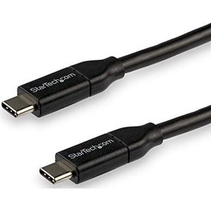 StarTech.com USB-C naar USB-C kabel met Power Delivery 5A 3m USB 2.0 Type-C kabel USB IF gecertificeerd zwart (USB2C5C3M)