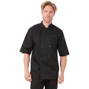 Chef Works Chambery Basic koksjas met korte mouwen, zwart, zwart.