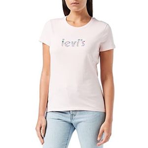 Levi's THE PERFECT TEE FLORAL POSTER LOGO FILL T-shirt voor dames (1 stuk), The Perfect Tee Poster Bloemen Logo Fill Dutch Roze