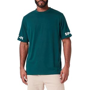 JP 1880 Jay-pi Henley Flexnamic, Fitness, Halve Mouw T-shirts voor heren, Fles Groen
