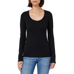 Tommy Hilfiger Top en tricot pour femme Slim Modern Co/Ea Scoop Ls L/S, Noir, XXL
