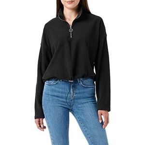 Noisy May Nmmisser L/S Cropped New Fleece Noos Sweater Dames, Zwart, S, zwart.