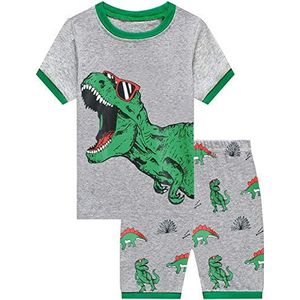 Little Hand Pyjama tweedelige pyjamaset voor kinderen en jongens, pyjama, B-dinosaurus, groen