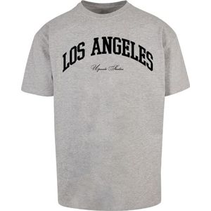 Mister Tee Upscale T-shirt unisexe L.A. College Oversize Tee imprimé, coupe surdimensionnée, streetwear, gris, 3XL