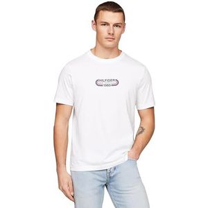 Tommy Hilfiger Hilfiger Track Graphic Tee S/S T-Shirts pour homme, White, XS
