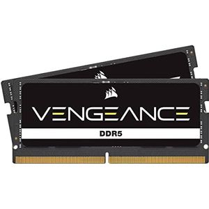 CORSAIR VENGEANCE DDR5 SODIMM 32 GB (2 x 16 GB) DDR5 5200 MHz C44, compatibel met bijna alle Intel- en AMD-systemen, eenvoudige installatie, snellere oplaadtijd, XMP 3.0 - zwart