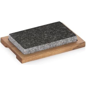 Kela Hot Stone Country 24 x 16 cm, 2 stuks, graniet/acacia, hout, bruin/grijs, 24 x 16 x 4 cm