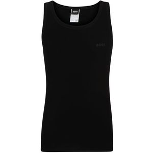 BOSS Heren Tank Top Original Tanktop van biologisch katoen met ton-sur-ton logo, zwart, L, zwart.