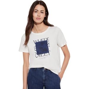 T-shirt avec inscription, Blanc cassé., 38