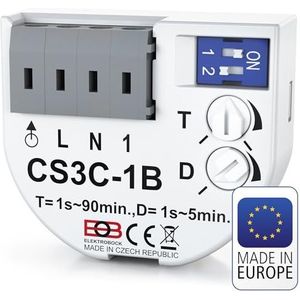 Elektrobock CS3C-1B inbouw-startrelais met steekklemmen wit