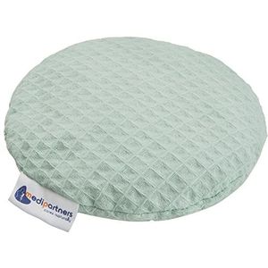 Medi Partners Kersenpitkussen voor baby's, 180 g, rond, 15 cm, 100% natuurlijk katoen, warmte + koudetherapie (munt)